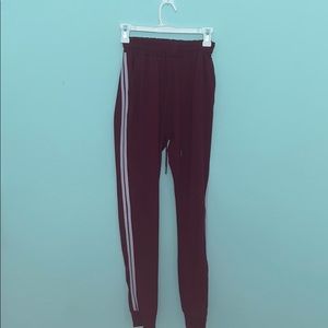 burgundy joggers